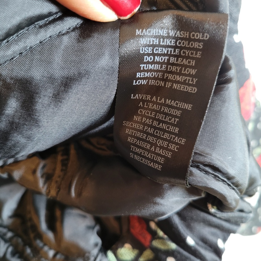 BLANKNYC Women Quilted Rolling The Dice Floral Polka Dot Jacket Size M Black - Picture 9 of 10